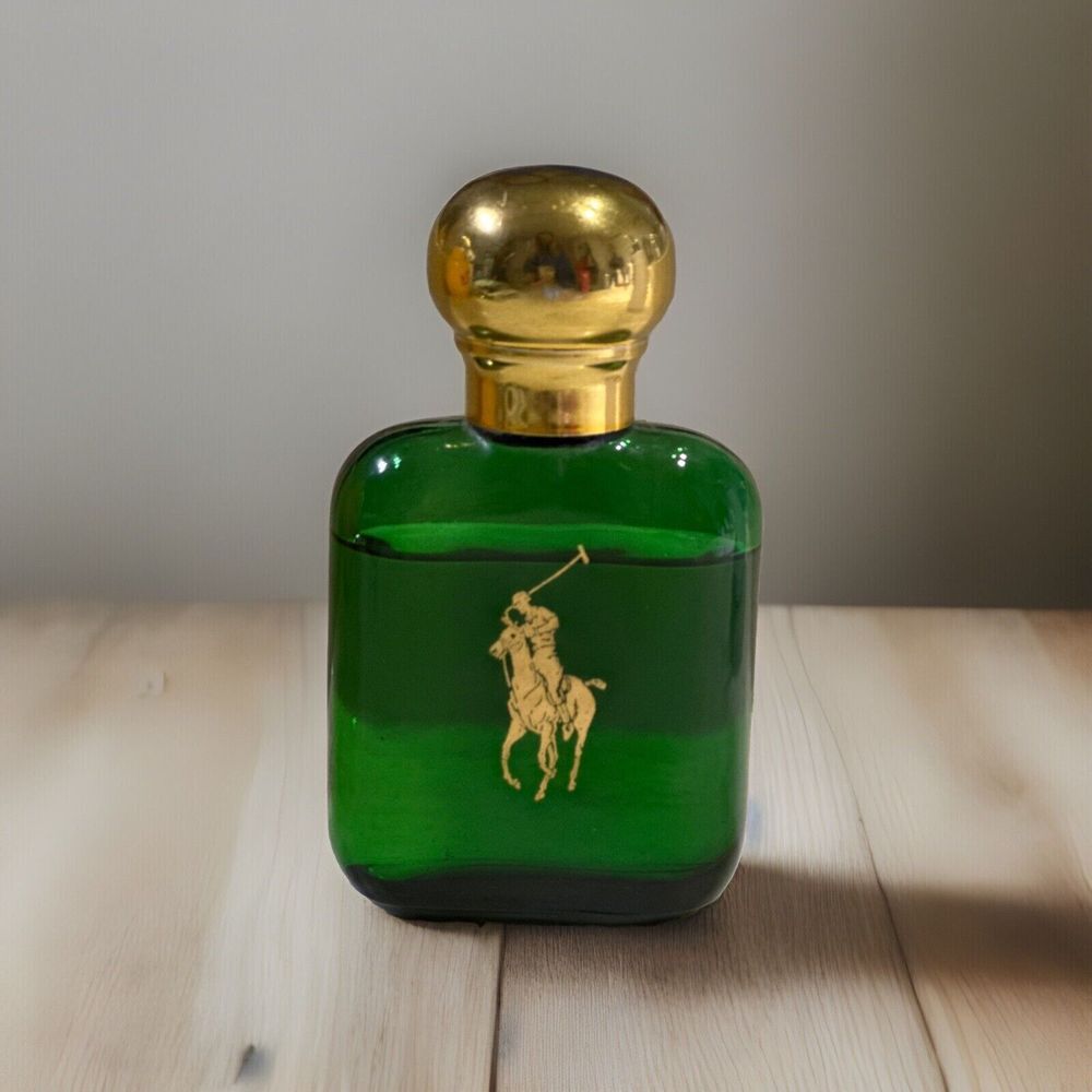 VTG 80's Polo RALPH LAUREN Green Warner/Cosmair Cologne Splash 1.5 oz 75% FULL